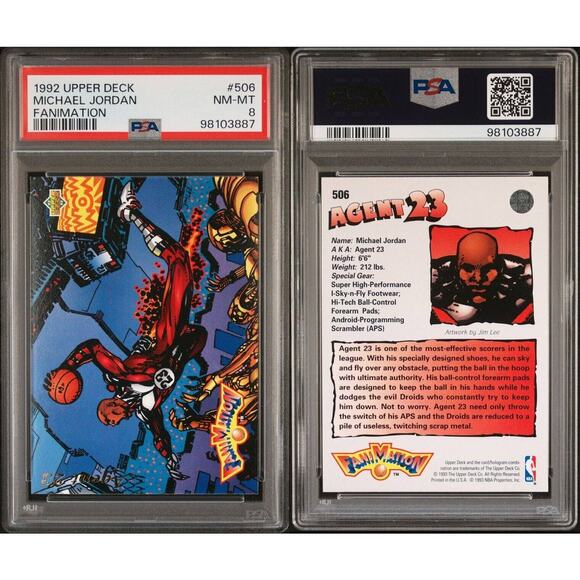 1992 Upper Deck Michael Jordan #506 PSA 8 NM-MT Near Mint Chicago Bulls Card! - Picture 1 of 3